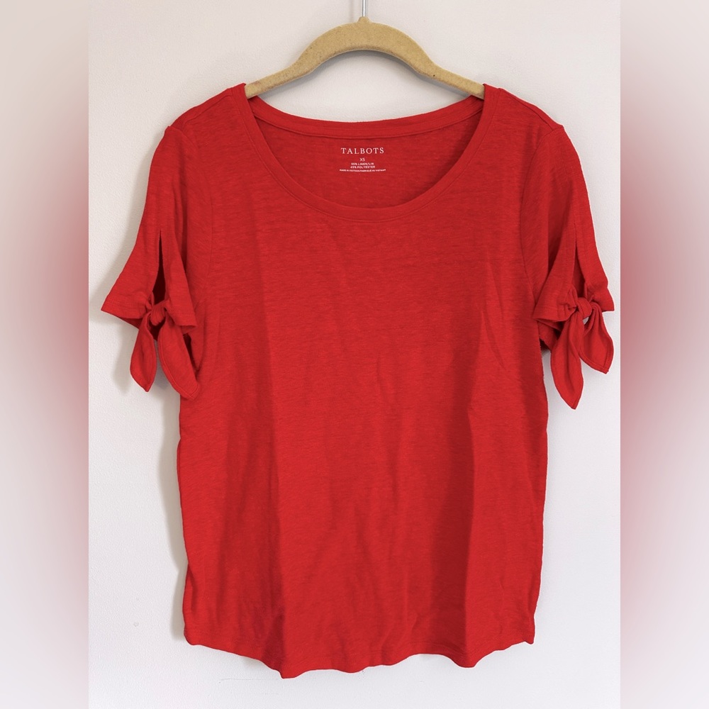 Sunset Sale! Last Chance! Talbots Linen Tie Sleeve Tee
